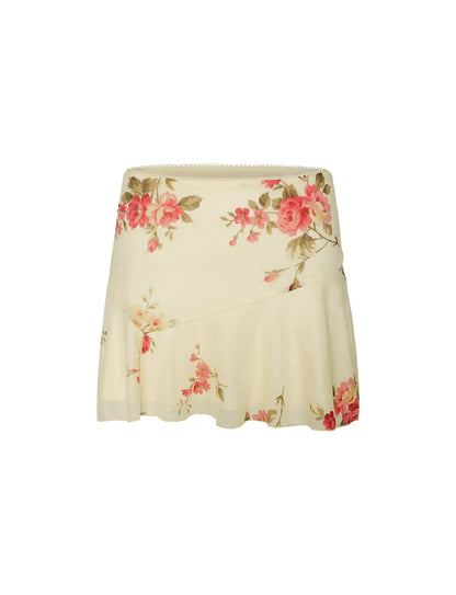 Sommer Top mit Ärmel und Wickelrock Blumenmuster