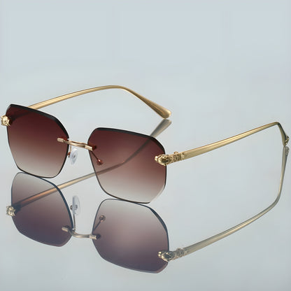 Herren Sonnenbrille Ohne Rahmen Sportlich Schwarz