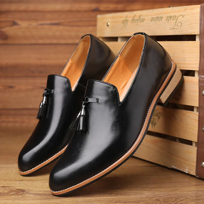 Leder Loafer Herren Elegant Schwarz