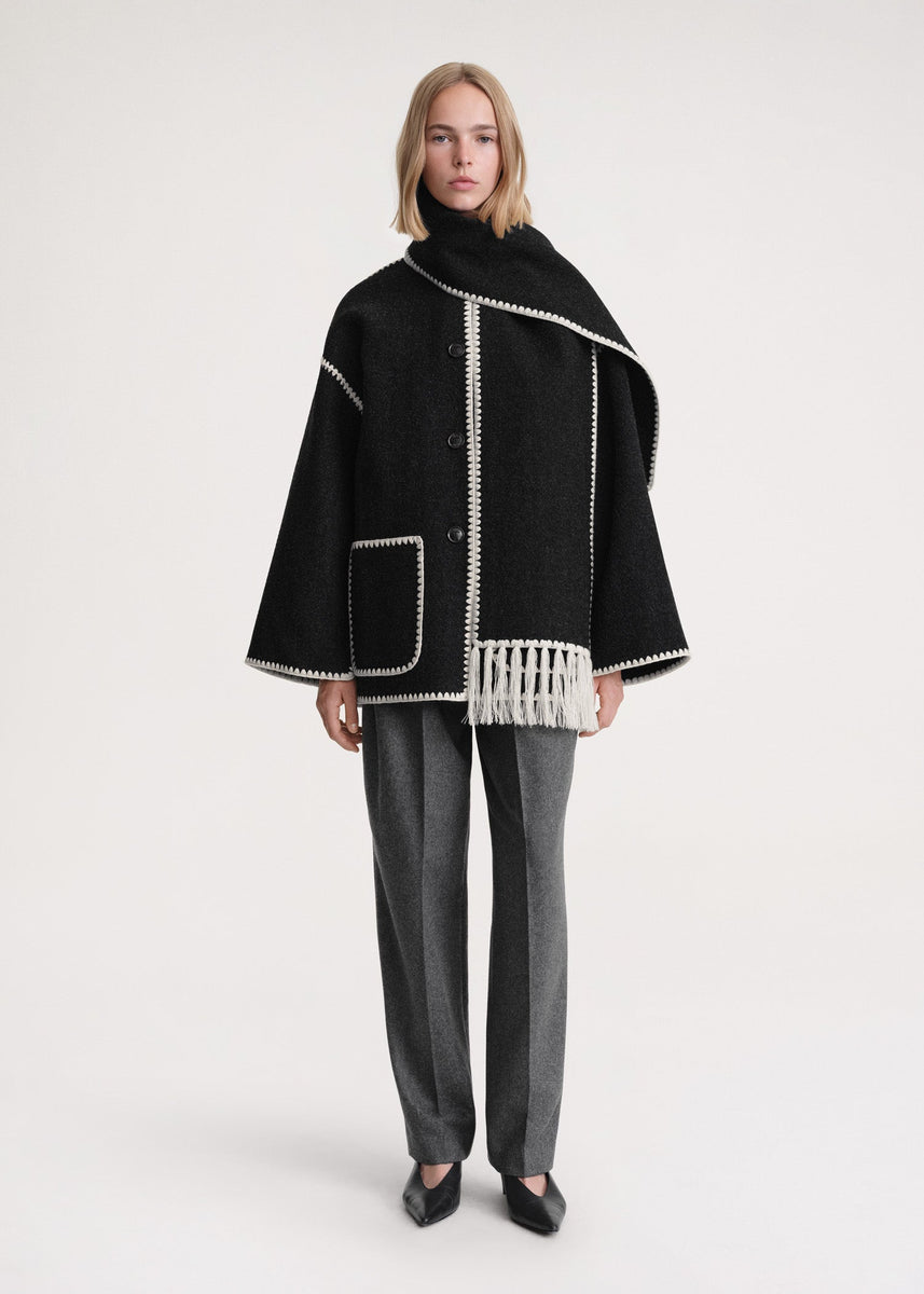 Luxus Winterjacke mit Schal Damen