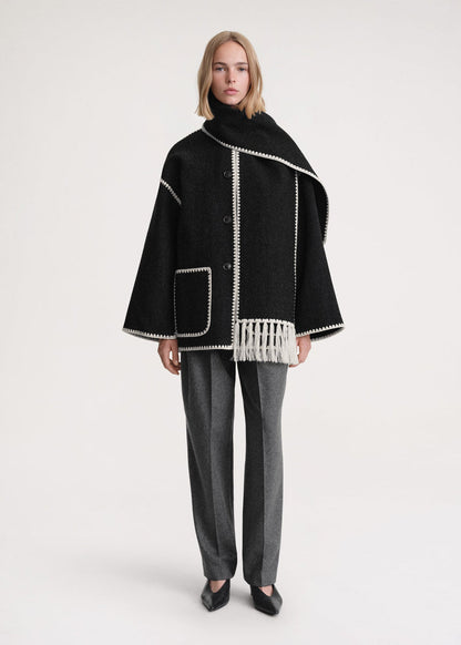Luxus Winterjacke mit Schal Damen