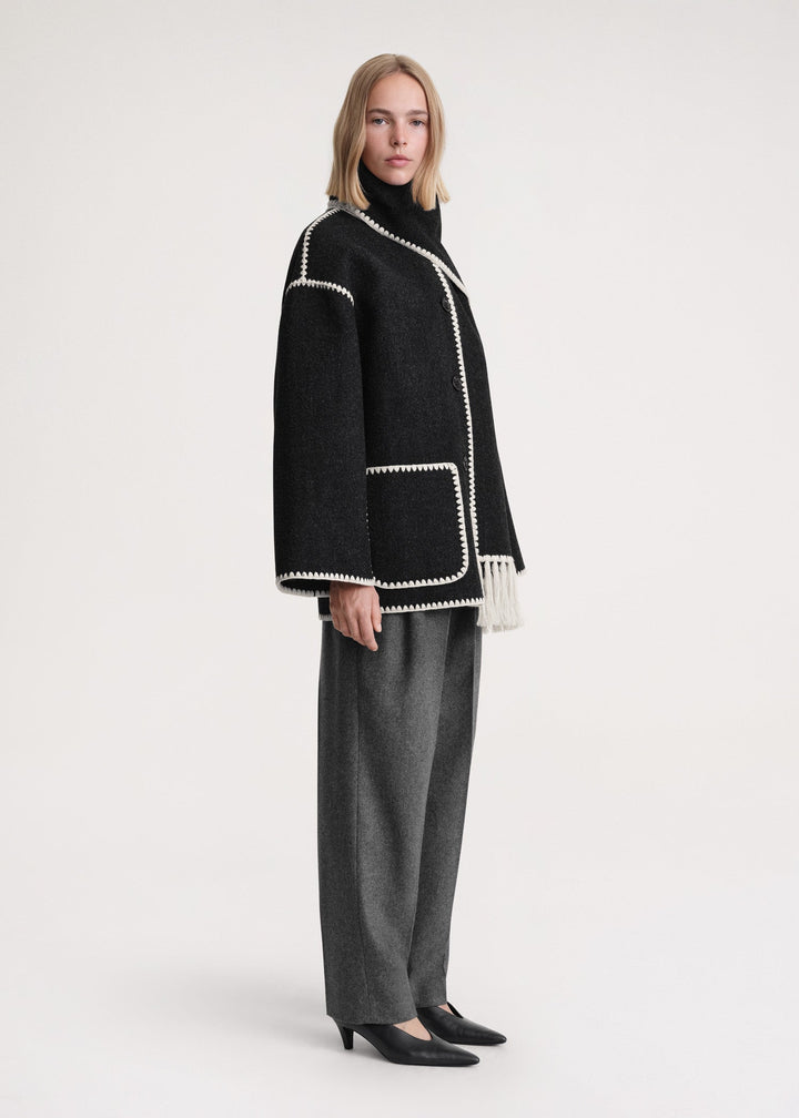 Luxus Winterjacke mit Schal Damen