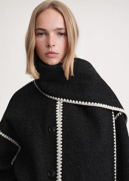 Luxus Winterjacke mit Schal Damen