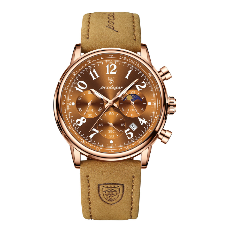 Herrenuhr Lederarmband Elegante Quarz