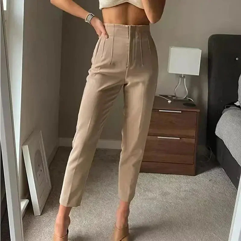 Hohe Plissee-Hosen Damen Highwaist - BerlinGlamour