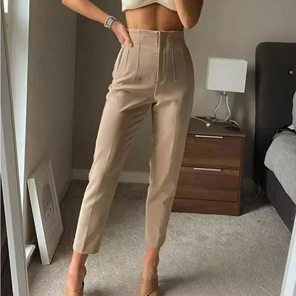 Hohe Plissee-Hosen Damen Highwaist - BerlinGlamour