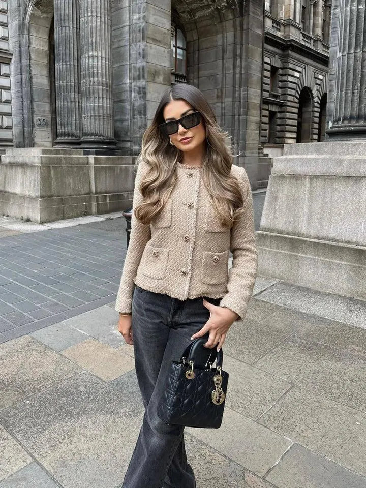 Elegante Damenjacke Baumwolle mit Taschen