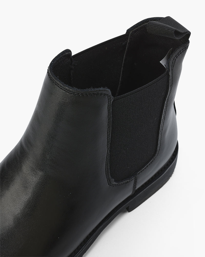 Herren Chelsea Boots Leder Schwarz Klassisch