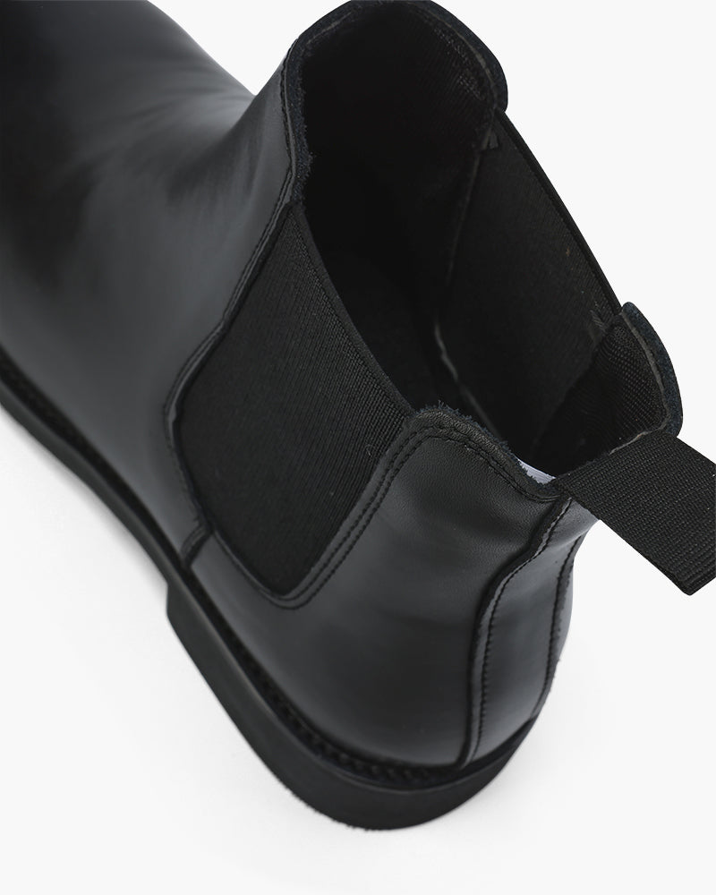 Herren Chelsea Boots Leder Schwarz Klassisch