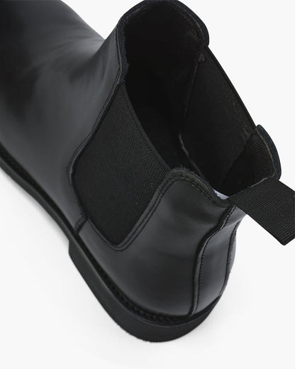 Herren Chelsea Boots Leder Schwarz Klassisch