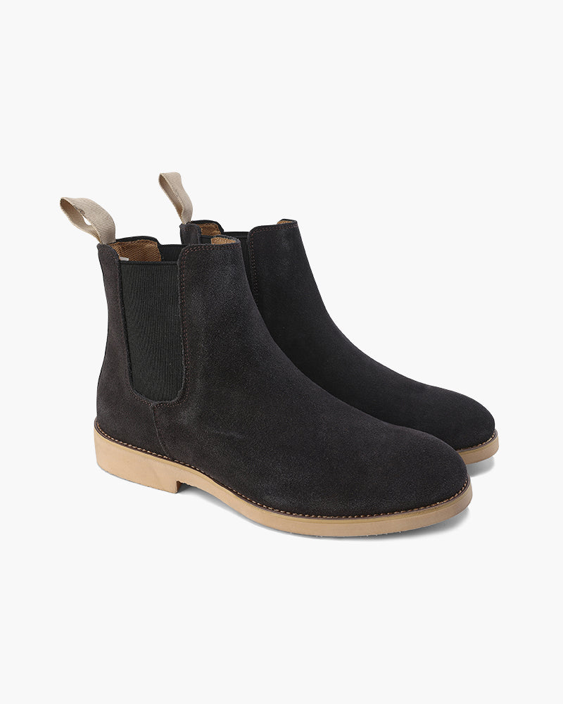 Herren Chelsea Boots Leder Schwarz Klassisch