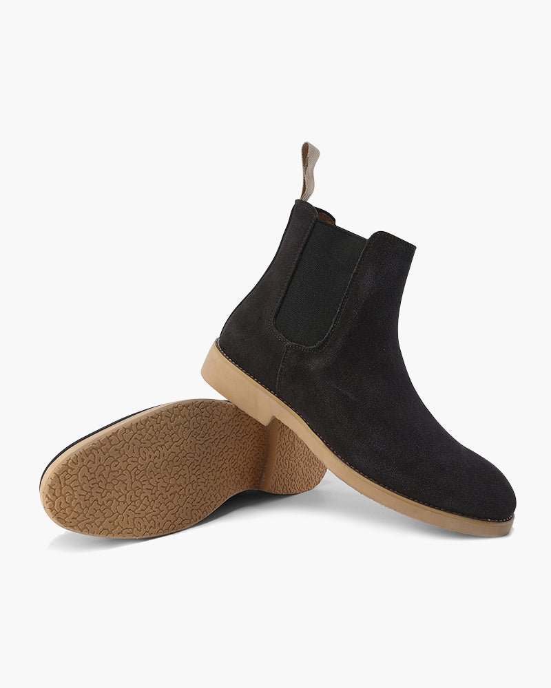 Herren Chelsea Boots Leder Schwarz Klassisch
