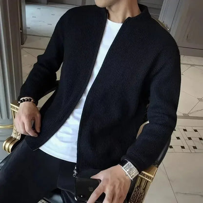 Herren Strickjacke Reißverschluss Klassisch Warm