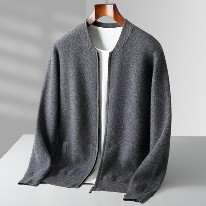 Herren Strickjacke Woll Warm Reißverschluss Hochwertig