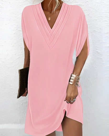 Wickelkleid mit V-Ausschnitt für Damen - Sommer Mini Freizeitkleid von BerlinGlamour