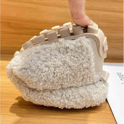Weiche Pelzslipper Damen Teddy Loafers Warm