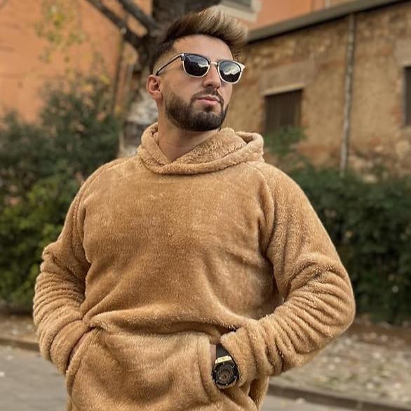 Teddyfleece Kapuzenpullover für Herren 6