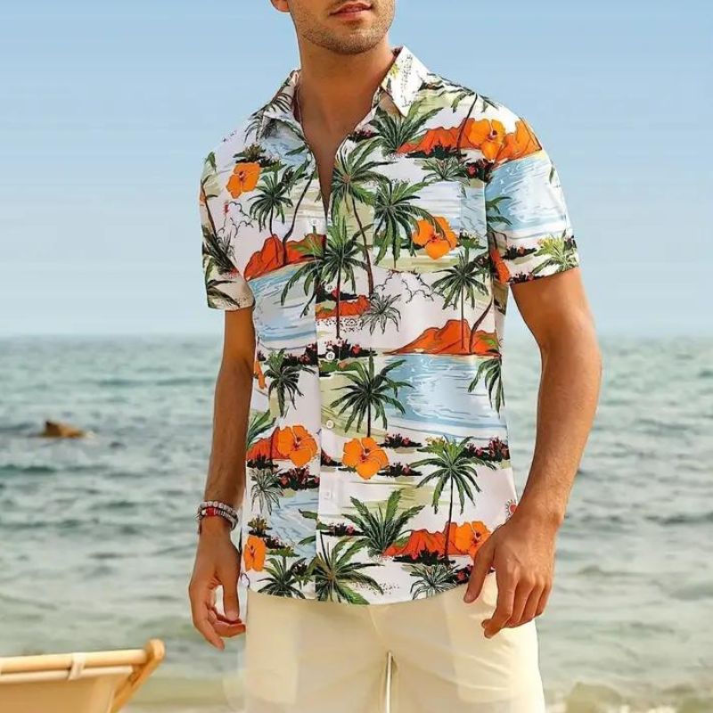 Herren Kurzarm Hemd Sommerlich Leicht Cancun Style