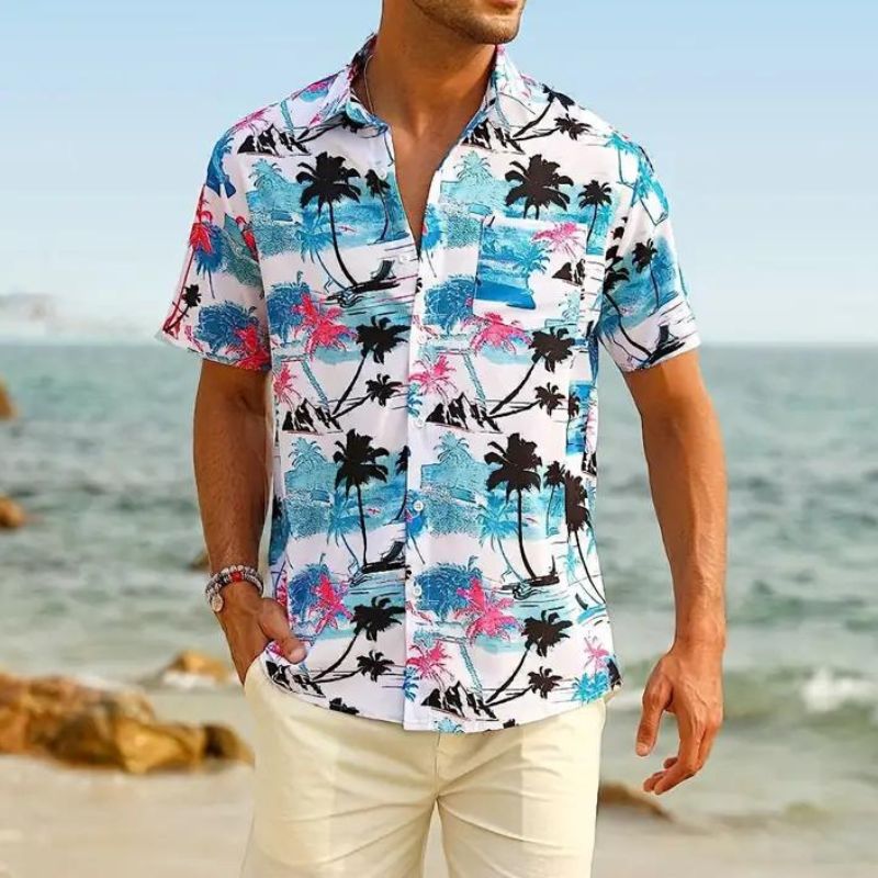 Herren Kurzarm Hemd Sommerlich Leicht Cancun Style