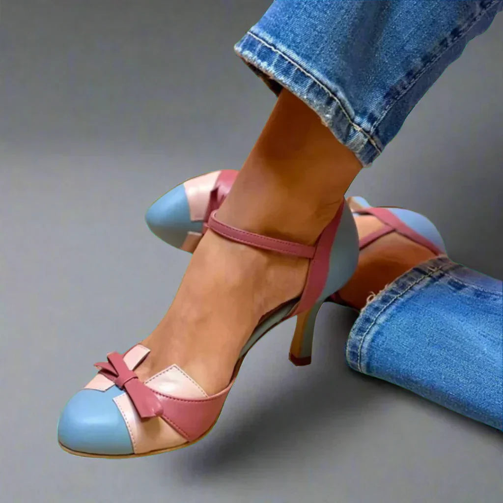 Damen Pumps Klassisch Mittlerer Absatz Schleifenriemen - BerlinGlamour