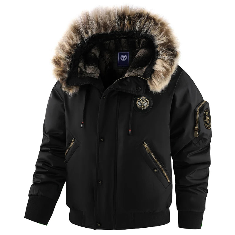 Herren Winterjacke Gepolstert Warm Isoliert Wasserdicht