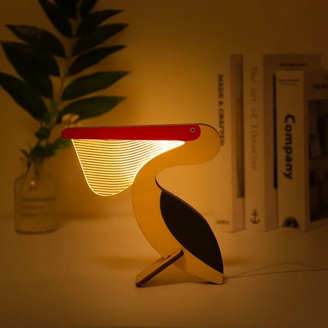 Holz Nachtlicht Tiere LED Acryl USB Leuchte - BerlinGlamour