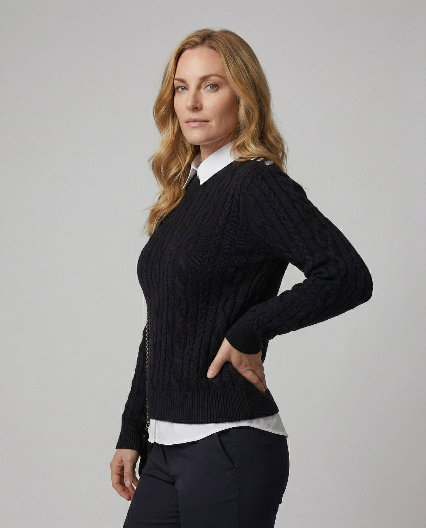 Damen Strickpullover Locker Oversized Schwarz - BerlinGlamour