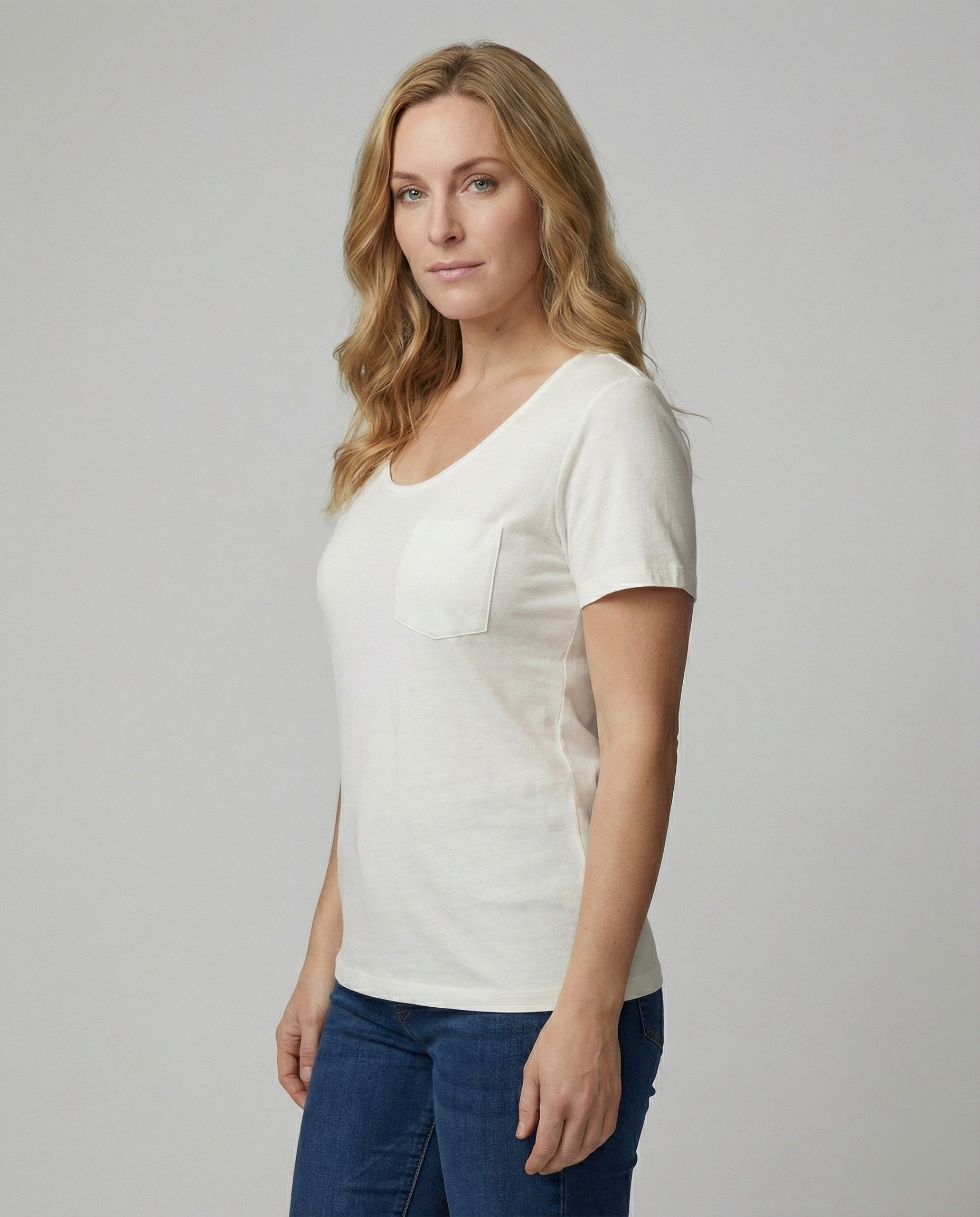 Damen T-Shirt Baumwolle Locker Lässig U-Ausschnitt - BerlinGlamour
