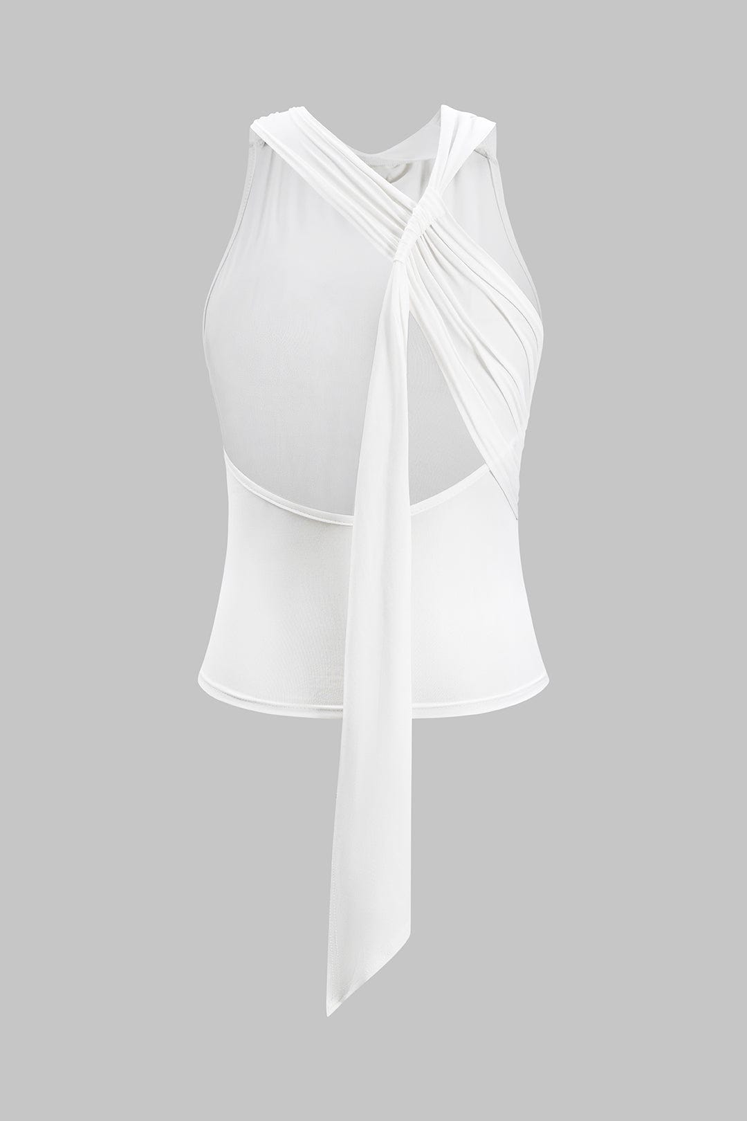 Frauen Top Wickeloberteil mit Knoten Detail