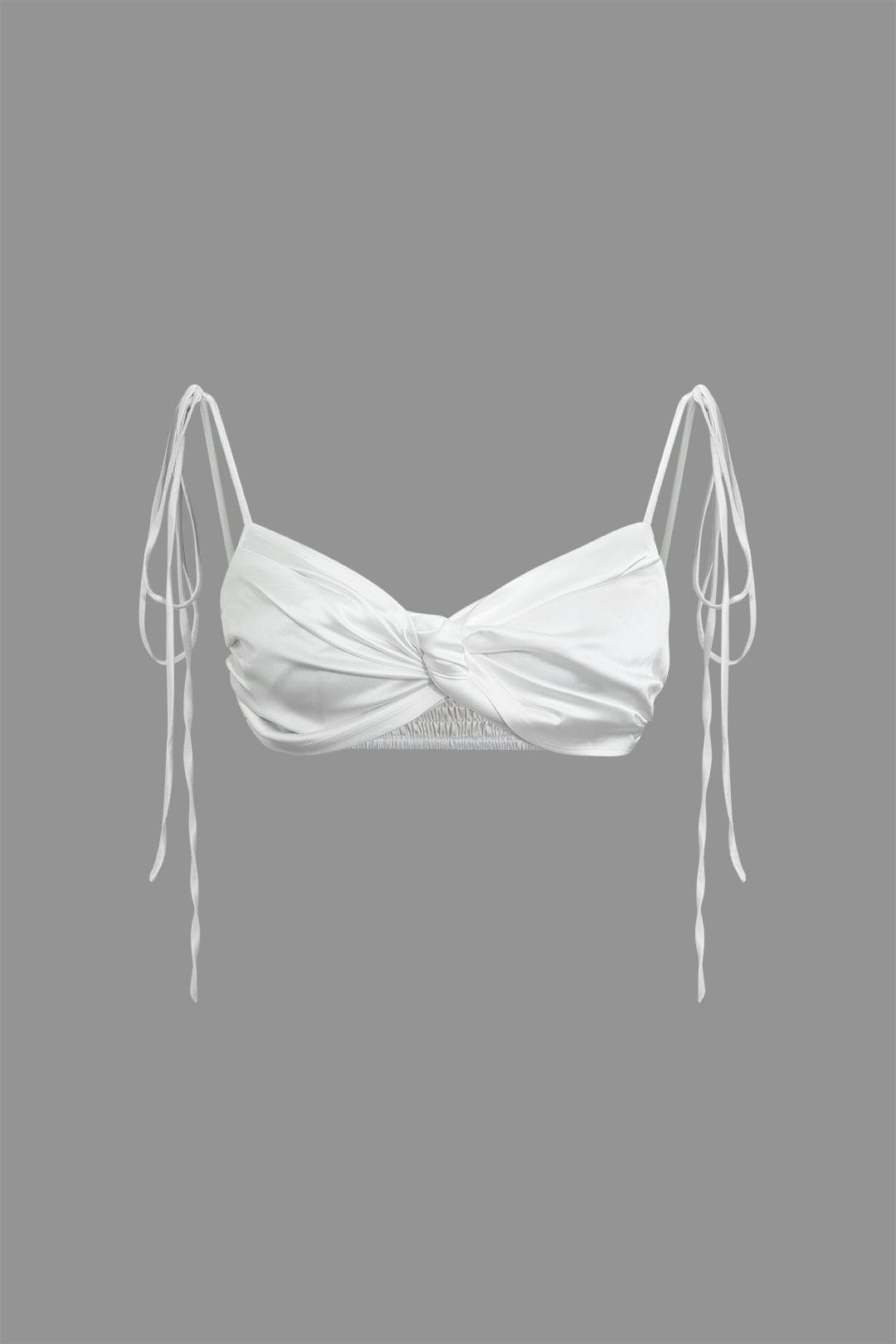 Damen-Top Satin mit Schnürträgern und Knoten