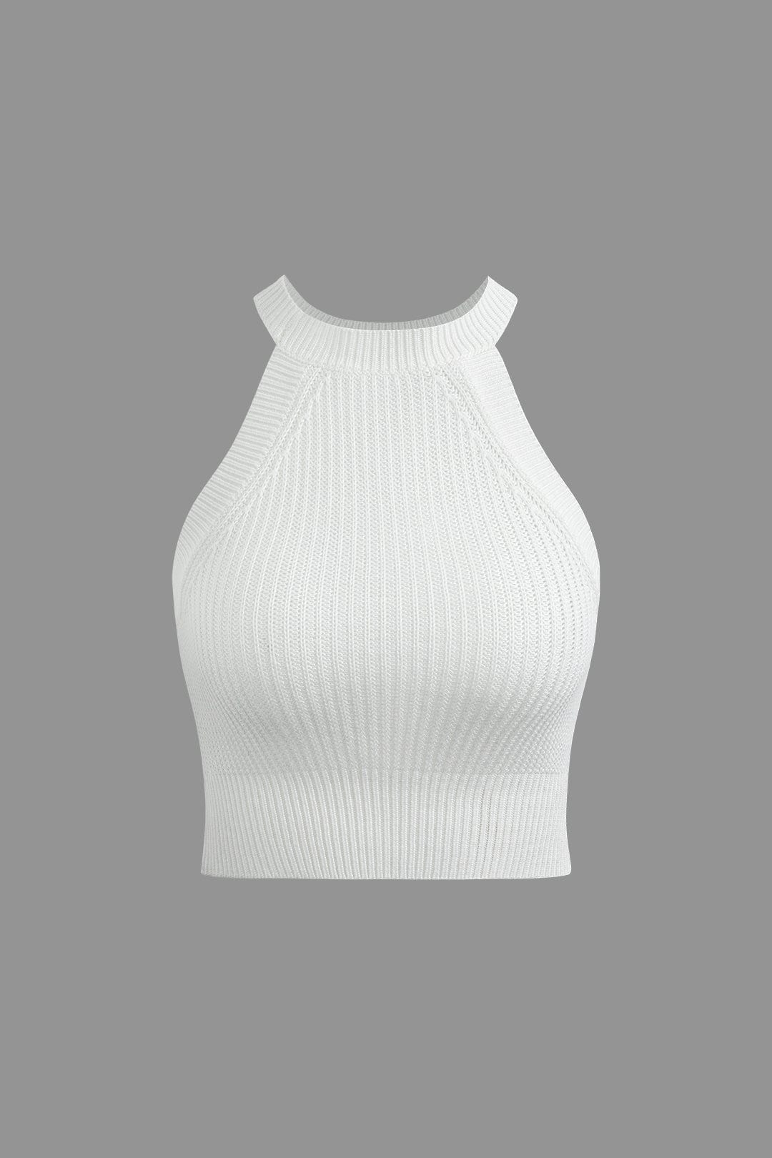 Bodycon Crop-Top Hochgeschlossen Gerippt Damen Oberteil - BerlinGlamour