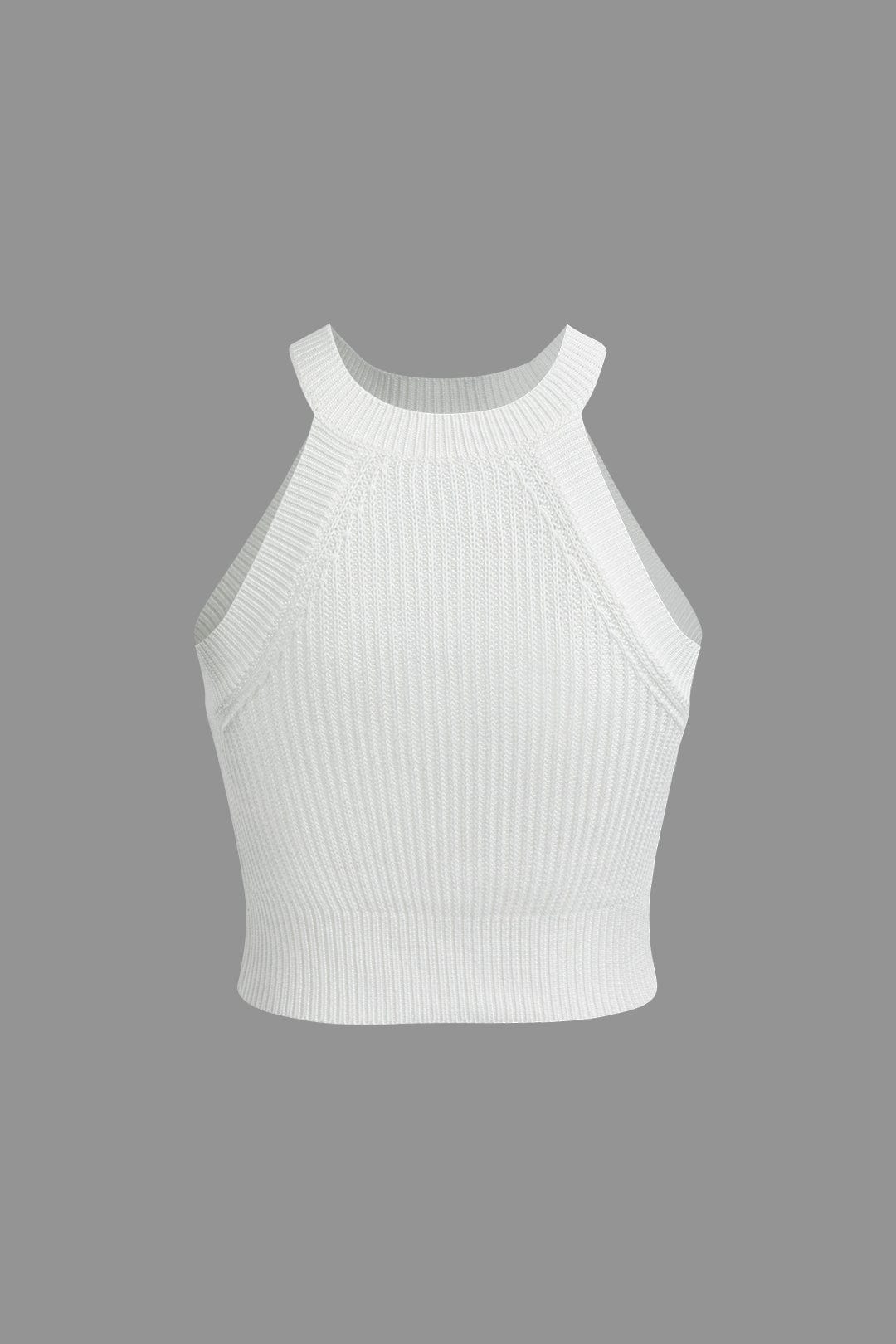 Bodycon Crop-Top Hochgeschlossen Gerippt Damen Oberteil