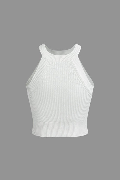 Bodycon Crop-Top Hochgeschlossen Gerippt Damen Oberteil