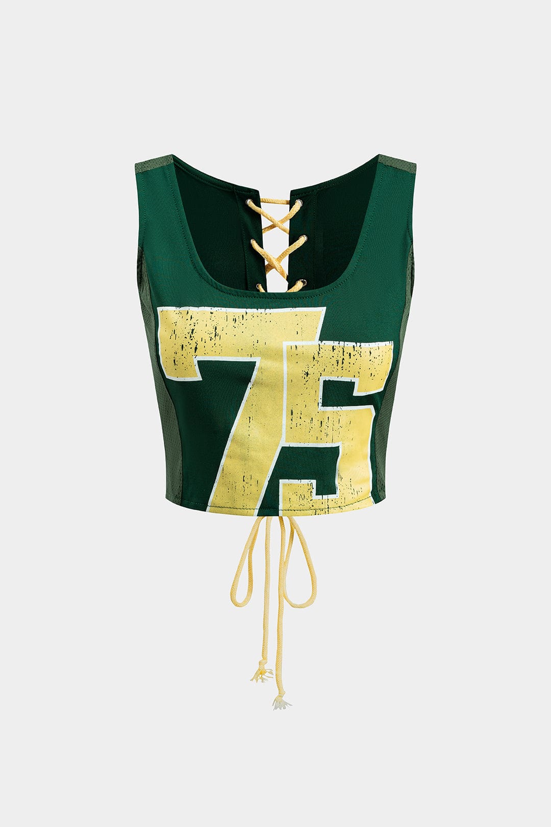 Sportliches Crop-Top Retro Stil Schnürung Hinten Damen - BerlinGlamour
