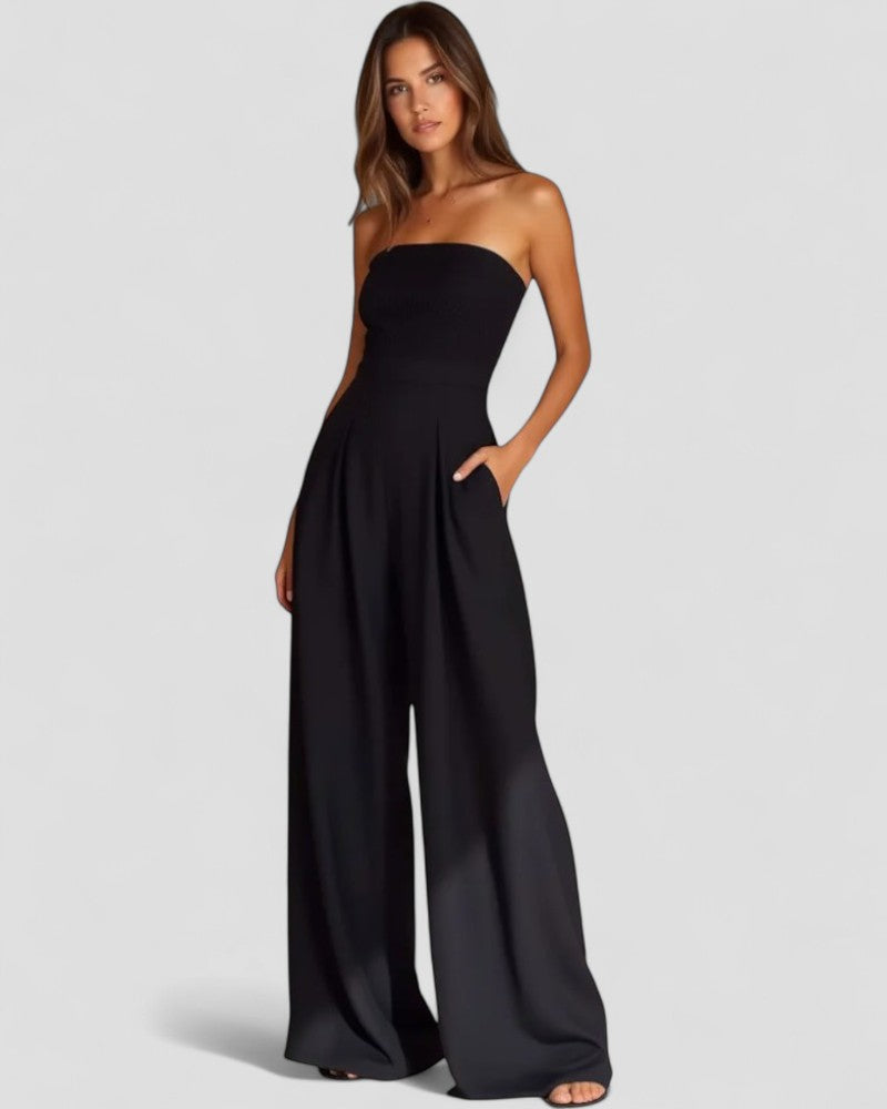 Trägerloser Jumpsuit mit weitem Bein und Taschen für Damen 2