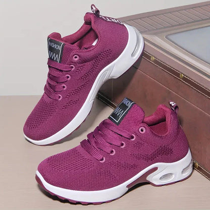 Damen Sneaker Weich Bequem Wanderschuhe Mit Luftpolster