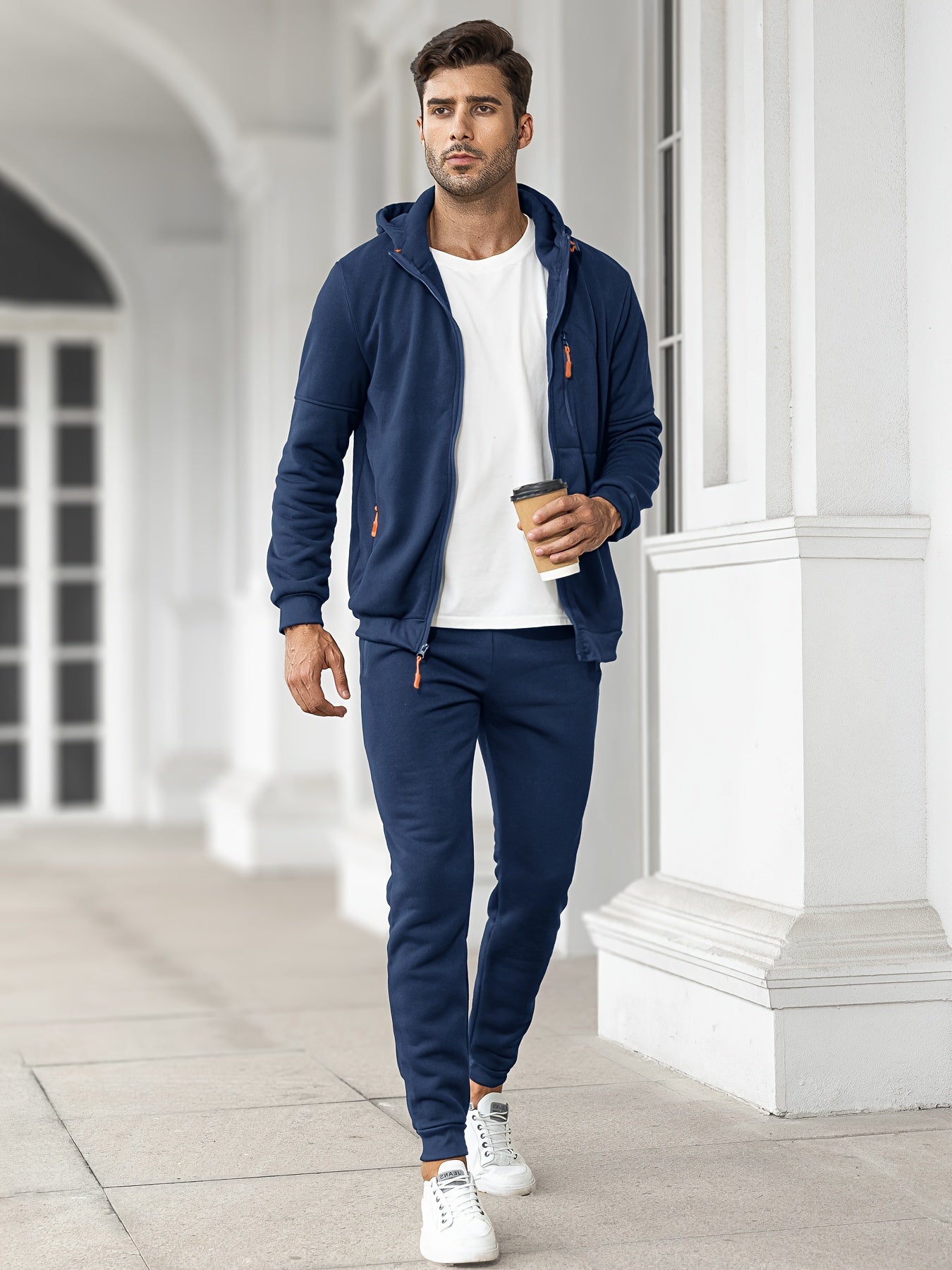 Männer Trainingsanzug Kapuzenpulli Sweatpants Set Sportlich - BerlinGlamour