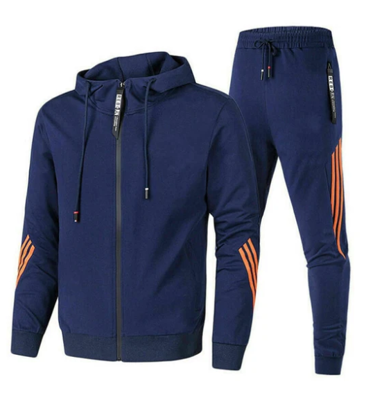 Sportliche Trainingsanzug Set Kapuzenjacke Hose - BerlinGlamour