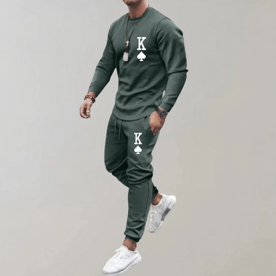 Herren Trainingsanzug Langarm Jogginganzug Kordelzug - BerlinGlamour