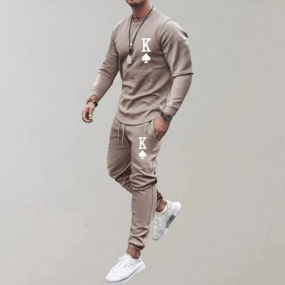 Trainingsanzug | Langarmshirt | Kordelzug | Jogginganzug | Kombisets Herren-Khaki-S-Chaps Herrenmode
