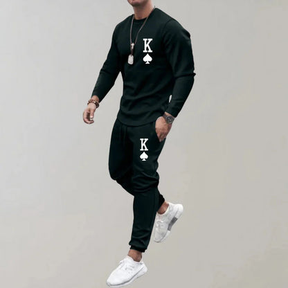 Trainingsanzug | Langarmshirt | Kordelzug | Jogginganzug | Kombisets Herren-Schwarz-S-Chaps Herrenmode