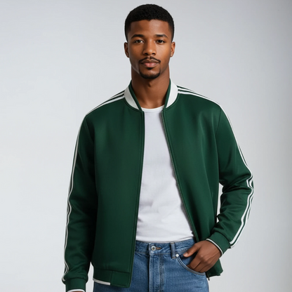 Trainingsjacke - Zip-Up - Gestreift - Sportjacke - Herrenbekleidung-Chaps Herrenmode