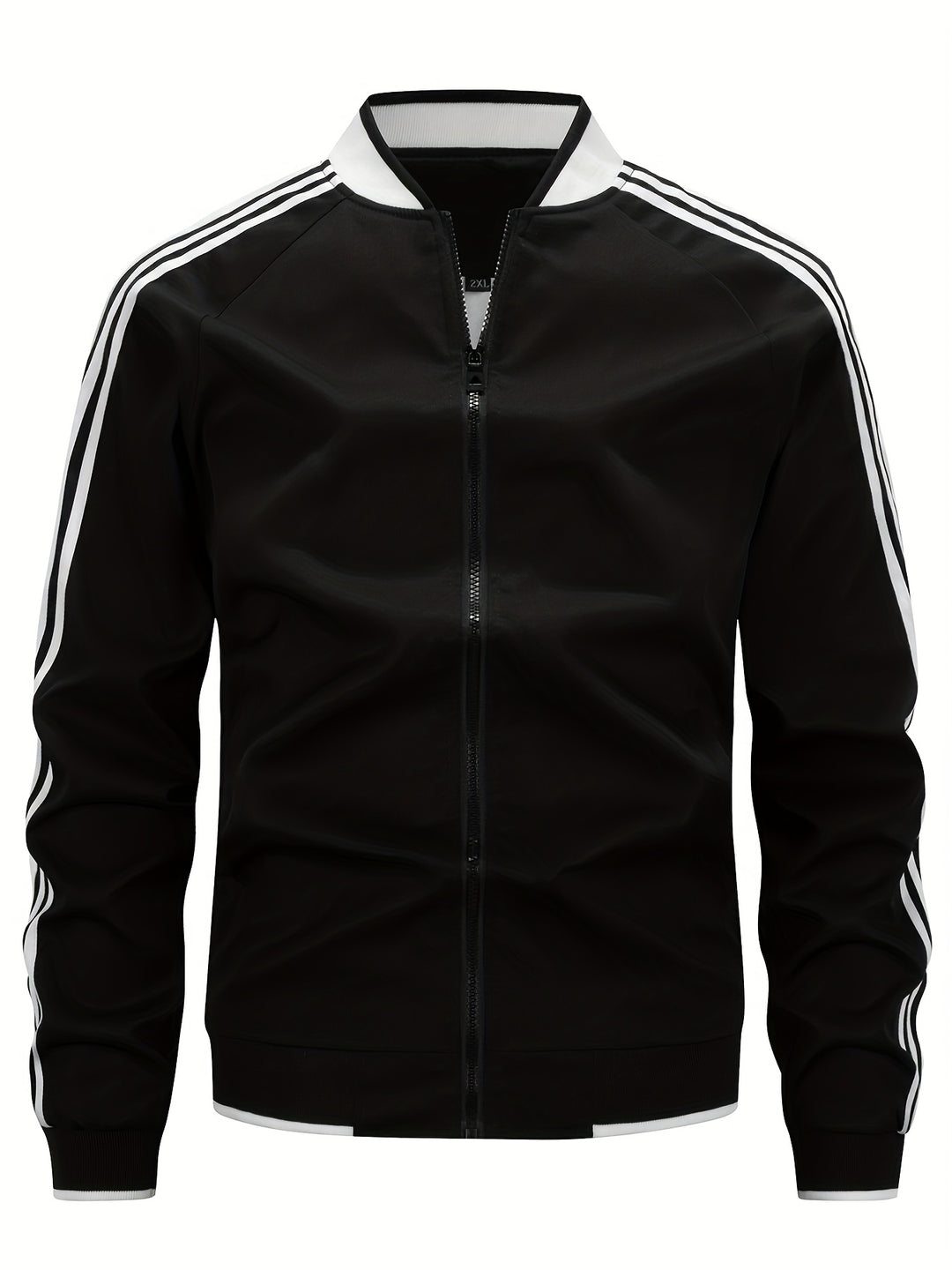 Trainingsjacke - Zip-Up - Gestreift - Sportjacke - Herrenbekleidung-Schwarz-XS-Chaps Herrenmode
