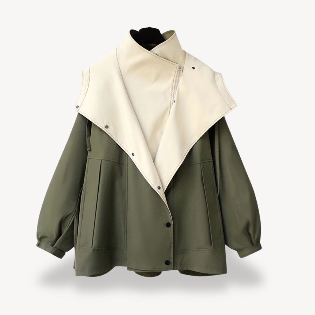 Trenchcoat mit Farbblockdesign für Damen | Loravelle 0