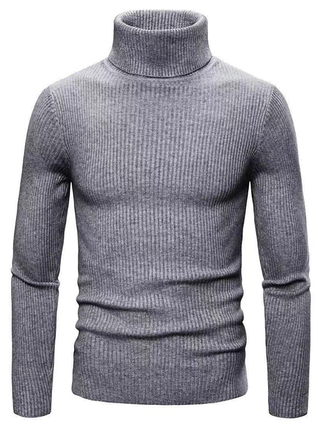 Turleneck – Gerippter, Langärmeliger, Schmal Geschnittener Strickpullover für Herren-Dunkelgray-XS-Chaps Herrenmode