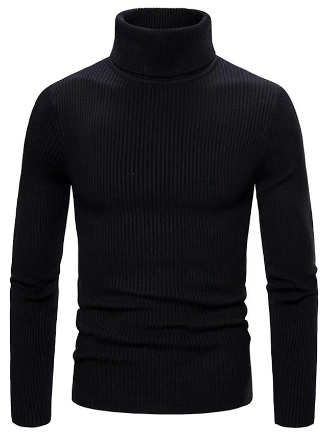 Schmal Geschnittener Strickpullover für Herren Langarm Gerippt - BerlinGlamour