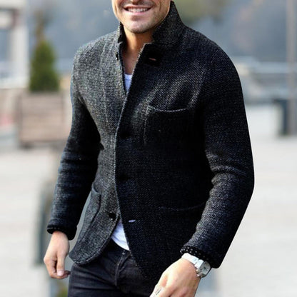 Herren Blazerjacke Einreihig mit Taschen Tweed - BerlinGlamour