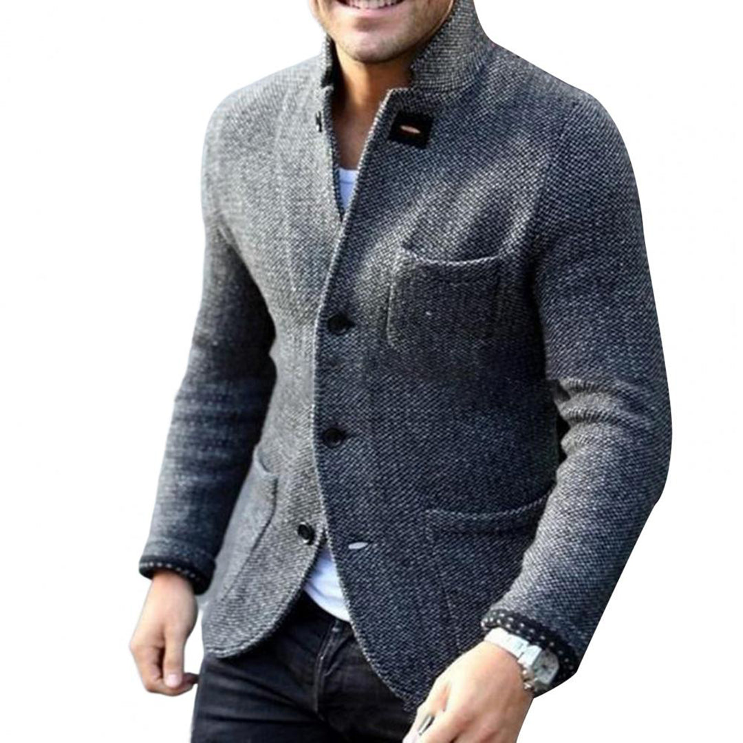 Tweedjacke – Einreihig – Taschen – Blazerjacke – Herrenjacke-Grau-S-Chaps Herrenmode