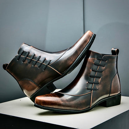 Herren Lederstiefel Elegante Schwarz Lederschuhe - BerlinGlamour