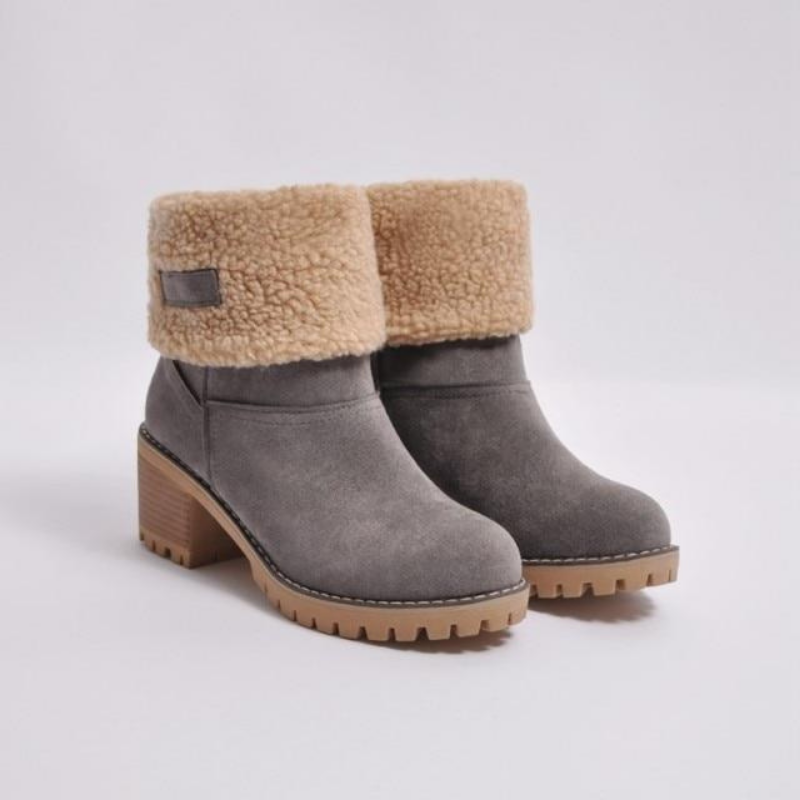 Damenstiefel Warm Gefüttert Winterstiefel Schneesicher